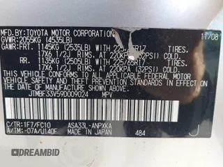 2009 Toyota RAV4 with VIN JTMBF33V59D009024, listed as a IAAI auction lot 39425315 with 116,830 mi miles. Bid and sale history available at carsss.com. Image 9.