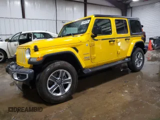 2021 Jeep Wrangler Unlimited High Altitude with VIN 1C4HJXEG4MW782370, listed as a Copart auction lot 61849795 with 37,879 mi miles and Salvage title. Bid and sale history available at DreamBid. Image 1.