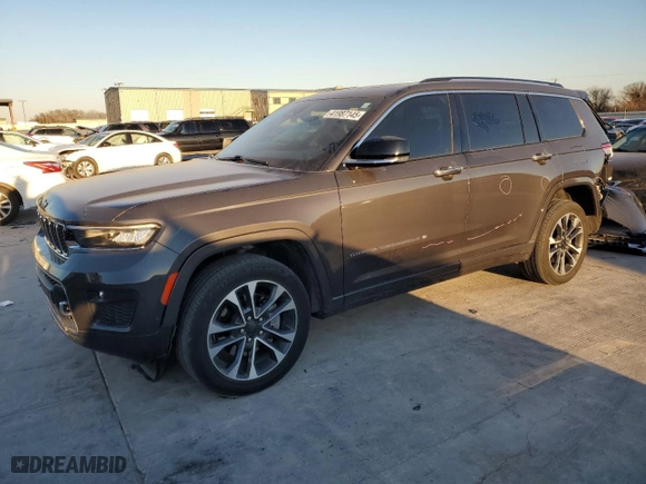 2021 Jeep Grand Cherokee L Overland with VIN 1C4RJKDGXM8212029, listed as a Copart auction lot 41987145 with 47,376 mi miles and Salvage Title. Bid and sale history available at carsss.com. Image 1.