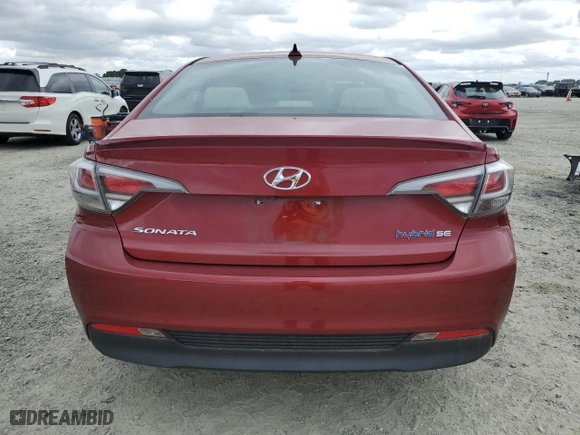 2016 Hyundai Sonata Hybrid SE with VIN KMHE24L19GA011686, listed as a Copart auction lot 54731005 with 0 mi miles and Clean Title. Bid and sale history available at carsss.com. Image 6.
