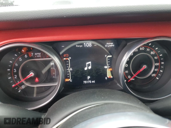 2018 Jeep Wrangler Unlimited Rubicon with VIN 1C4HJXFG4JW266438, listed as a Copart auction lot 50940075 with 75,175 mi miles and Salvage title. Bid and sale history available at DreamBid. Image 9.