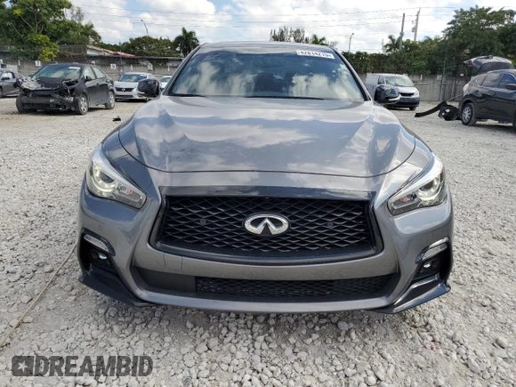 2023 Infiniti Q50 Red Sport 400 with VIN JN1FV7DP8PM570359, listed as a Copart auction lot 42814215 with 8,564 mi miles and Clean Title. Bid and sale history available at DreamBid. Image 5.