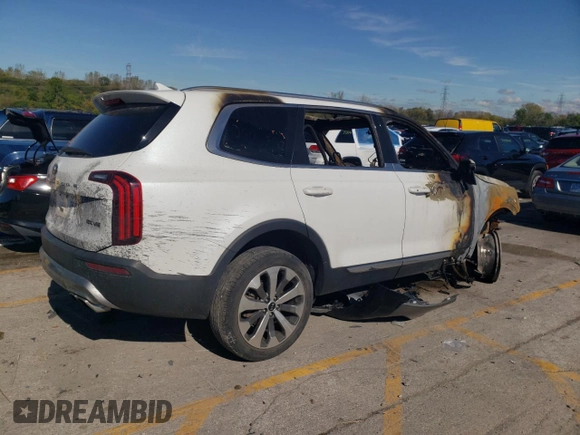 2021 Kia Telluride EX with VIN 5XYP34HC0MG109280, listed as a Copart auction lot 75877714 with Not provided miles and Salvage title. Bid and sale history available at DreamBid. Image 3.