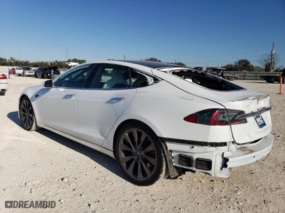 2020 Tesla Model S Performance with VIN 5YJSA1E48LF414592, listed as a Copart auction lot 80143234 with NaN miles and Salvage Title. Bid and sale history available at carsss.com. Image 2.