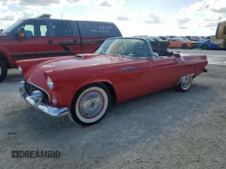 1955 Ford Thunderbird with VIN P5FH132340, listed as a Copart auction lot 77734424 with 96,568 mi miles and Salvage Title. Bid and sale history available at DreamBid. Image 1.