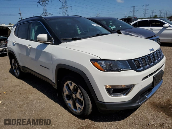 2018 Jeep Compass Limited with VIN 3C4NJDCB8JT457960, listed as a Copart auction lot 61645855 with 43,345 mi miles and Salvage title. Bid and sale history available at DreamBid. Image 4.