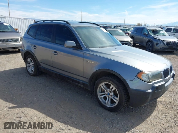 2005 BMW X3 3.0i with VIN WBXPA93435WD10068, listed as a IAAI auction lot 42083230 with 236,394 mi miles. Bid and sale history available at carsss.com. Image 1.