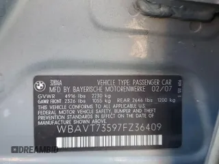 2007 BMW 3 Series 328xi z VIN WBAVT73597FZ36409, wystawiony jako Copart lot #61231975 z przebiegiem 236 005 mil mil oraz Szkoda całkowita • Salvage title. Historia ofert i sprzedaży dostępna na DreamBid. Obrazek 12.