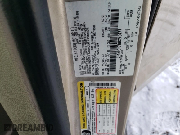 2018 Ford Fusion SE with VIN 3FA6P0H78JR270477, listed as a Copart auction lot 84851074 with 266,405 mi miles and Salvage Title. Bid and sale history available at carsss.com. Image 14.