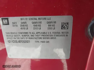 2014 Chevrolet Malibu LT with VIN 1G11C5SL4EF202921, listed as a IAAI auction lot 41902829 with 166,257 mi miles. Bid and sale history available at carsss.com. Image 9.