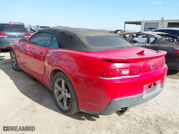 2015 Chevrolet Camaro LT with VIN 2G1FD3D36F9291180, listed as a IAAI auction lot 41675927 with 128,006 mi miles. Bid and sale history available at carsss.com. Image 3.