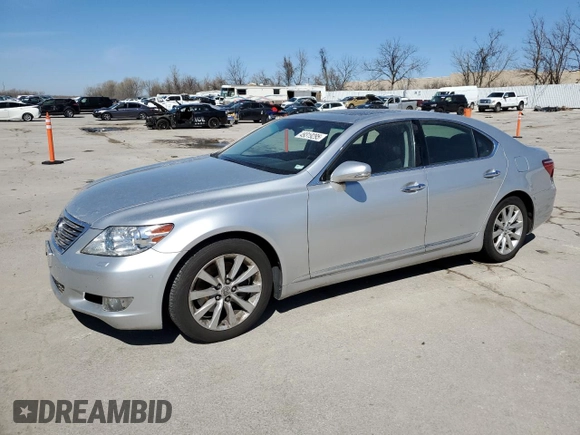 2012 Lexus LS 460 with VIN JTHBL5EF5C5110221, listed as a Copart auction lot 49319295 with 107,441 mi miles and Salvage title. Bid and sale history available at DreamBid. Image 1.