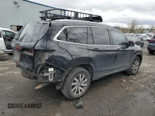 2019 Honda Pilot EX-L with VIN 5FNYF5H57KB020071, listed as a Copart auction lot 48979075 with 106,746 mi miles and Salvage Title. Bid and sale history available at DreamBid. Image 3.