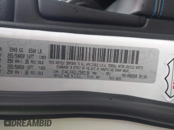 2018 Jeep Grand Cherokee Laredo E with VIN 1C4RJFAG2JC503130, listed as a IAAI auction lot 41527333 with 95,669 mi miles. Bid and sale history available at carsss.com. Image 9.