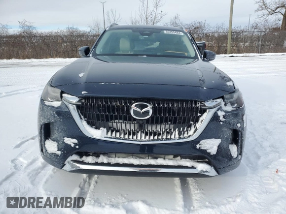 2025 Mazda CX-90 S Premium Plus Package with VIN JM3KKEHC6S1193581, listed as a Copart auction lot 86355484 with 4,455 mi miles and Salvage title. Bid and sale history available at DreamBid. Image 5.