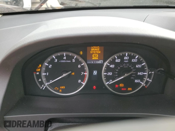 2017 Acura RDX Technology with VIN 5J8TB4H56HL035071, listed as a Copart auction lot 76255524 with 110,861 mi miles and Non repairable. Bid and sale history available at DreamBid. Image 9.