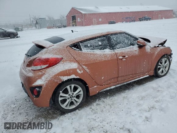 2016 Hyundai Veloster Turbo with VIN KMHTC6AE9GU252295, listed as a Copart auction lot 41462345 with 151,125 mi miles and Salvage Title. Bid and sale history available at carsss.com. Image 3.