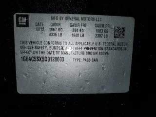 2013 Cadillac ATS Performance with VIN 1G6AC5SX5D0128603, listed as a Copart auction lot 82991364 with 94,498 mi miles and Clean Title. Bid and sale history available at carsss.com. Image 12.