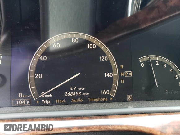 2007 Mercedes-Benz S 550 with VIN WDDNG71X17A127680, listed as a Copart auction lot 61382985 with 268,493 mi miles and Salvage title. Bid and sale history available at DreamBid. Image 9.