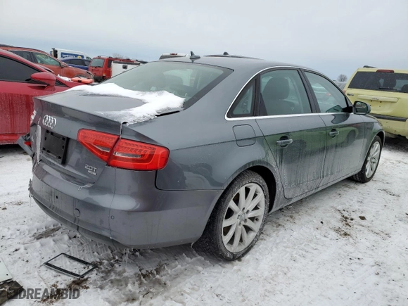 2013 Audi A4 Premium Plus with VIN WAUFFAFL9DN026456, listed as a Copart auction lot 45463625 with 86,628 mi miles and Salvage Title. Bid and sale history available at carsss.com. Image 3.
