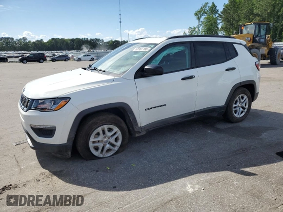 2018 Jeep Compass Sport with VIN 3C4NJCAB7JT140622, listed as a Copart auction lot 58162185 with 128,686 mi miles and Salvage title. Bid and sale history available at DreamBid. Image 1.