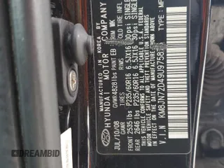 2009 Hyundai Tucson SE with VIN KM8JN72D49U975875, listed as a Copart auction lot 76923954 with 167,155 mi miles and Salvage Title. Bid and sale history available at carsss.com. Image 13.