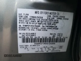 2005 Ford Five Hundred SEL with VIN 1FAHP27195G124300, listed as a Copart auction lot 80948394 with 141,765 mi miles and Salvage Title. Bid and sale history available at carsss.com. Image 14.