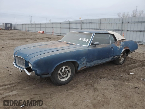1972 Oldsmobile Cutlass with VIN 0000342571Z125711, listed as a Copart auction lot 43832295 with 59,517 mi miles and Clean Title. Bid and sale history available at DreamBid. Image 1.