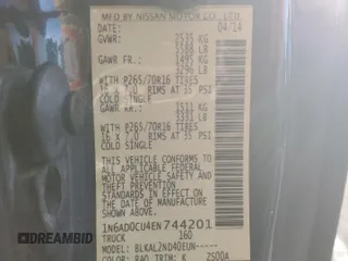 2014 Nissan Frontier SV z VIN 1N6AD0CU4EN744201, wystawiony jako Copart lot #79201624 z przebiegiem 126 552 mil mil oraz Szkoda całkowita • Salvage title. Historia ofert i sprzedaży dostępna na DreamBid. Obrazek 15.