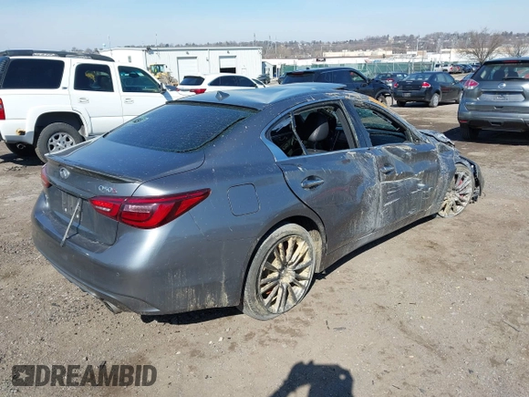 2018 Infiniti Q50 RED SPORT 400 with VIN JN1FV7AR7JM481248, listed as a IAAI auction lot 41645010 with 88,097 mi miles. Bid and sale history available at carsss.com. Image 4.