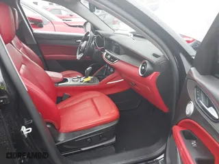 2021 Alfa Romeo Stelvio Ti with VIN ZASPAKBN9M7D09213, listed as a IAAI auction lot 41812289 with 38,410 mi miles. Bid and sale history available at carsss.com. Image 5.