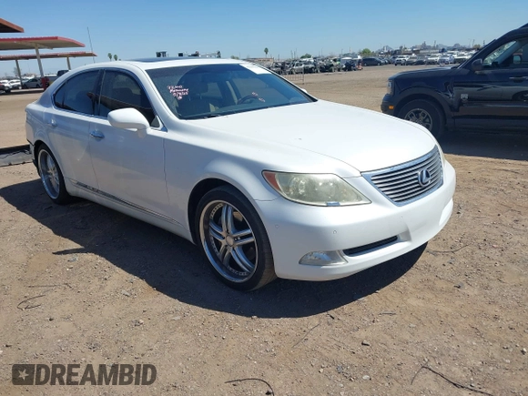 2009 Lexus LS 460 z VIN JTHBL46F195085819, wystawiony jako IAAI lot #42294228 z przebiegiem 140 328 mil mil oraz . Historia ofert i sprzedaży dostępna na DreamBid. Obrazek 1.