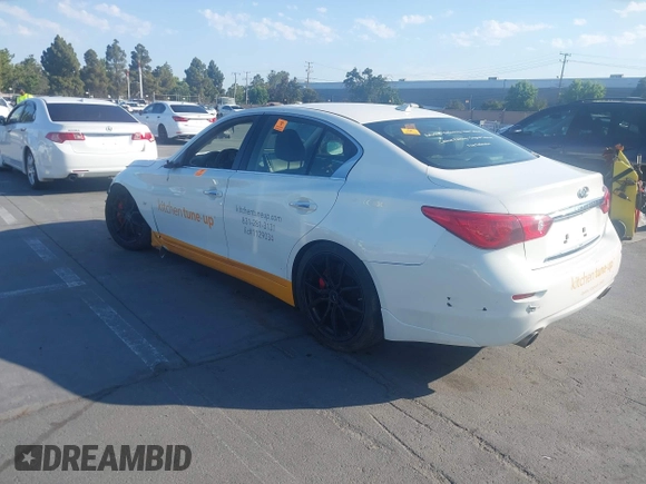 2014 Infiniti Q50 Premium with VIN JN1BV7AP8EM674009, listed as a IAAI auction lot 42598117 with 158,411 mi miles and . Bid and sale history available at DreamBid. Image 3.