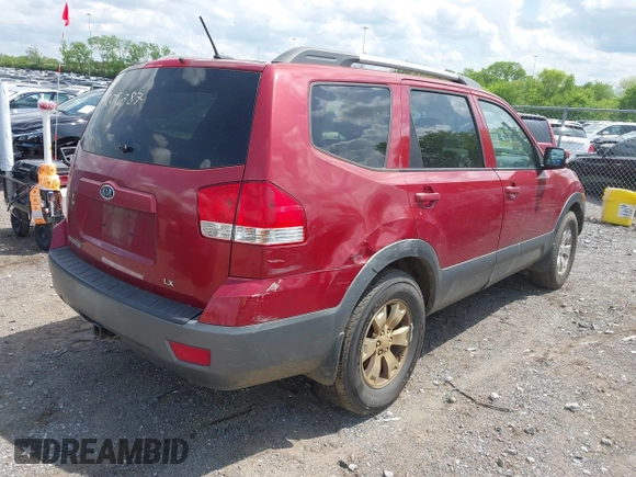 2009 Kia Borrego EX with VIN KNDJH741895030114, listed as a IAAI auction lot 42096787 with 160,062 mi miles. Bid and sale history available at carsss.com. Image 4.