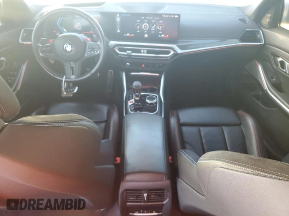 2023 BMW M3 Competition xDrive with VIN WBS43AY08PFN45012, listed as a Copart auction lot 77411184 with 23,413 mi miles and Non repairable. Bid and sale history available at DreamBid. Image 8.