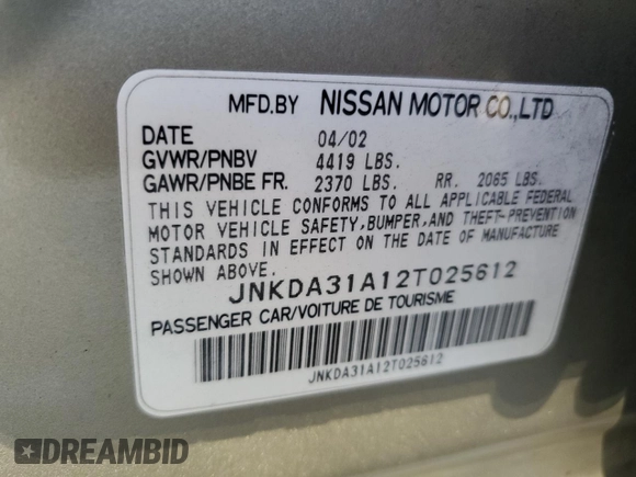 2002 Infiniti I35 Luxury z VIN JNKDA31A12T025612, wystawiony jako Copart lot #71493464 z przebiegiem 80 210 mil mil oraz Szkody całkowita. Historia ofert i sprzedaży dostępna na DreamBid. Obrazek 12.