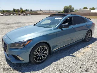 2018 Genesis G80 3.3T Sport with VIN KMHGN4JB8JU226624, listed as a Copart auction lot 66974224 with 67,392 mi miles and Salvage Title. Bid and sale history available at carsss.com. Image 1.