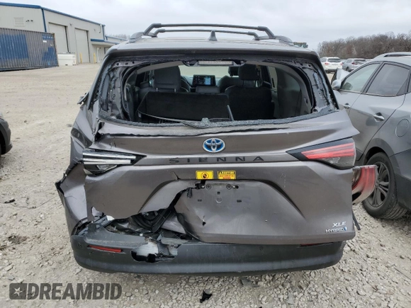 2022 Toyota Sienna XLE with VIN 5TDJRKEC7NS098165, listed as a Copart auction lot 87322464 with 212,491 mi miles and Salvage Title. Bid and sale history available at carsss.com. Image 6.