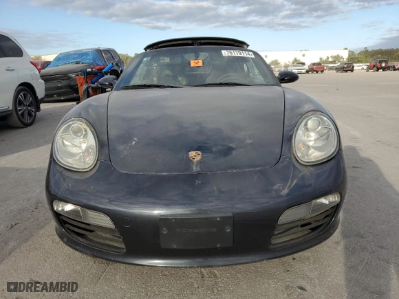 2007 Porsche Boxster with VIN WP0CA29867U710182, listed as a Copart auction lot 76179114 with 0 mi miles and Clean Title. Bid and sale history available at carsss.com. Image 5.