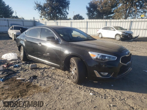 2014 Kia Cadenza Premium with VIN KNALN4D73E5163830, listed as a Copart auction lot 77258514 with 0 mi miles and Salvage Title. Bid and sale history available at carsss.com. Image 4.