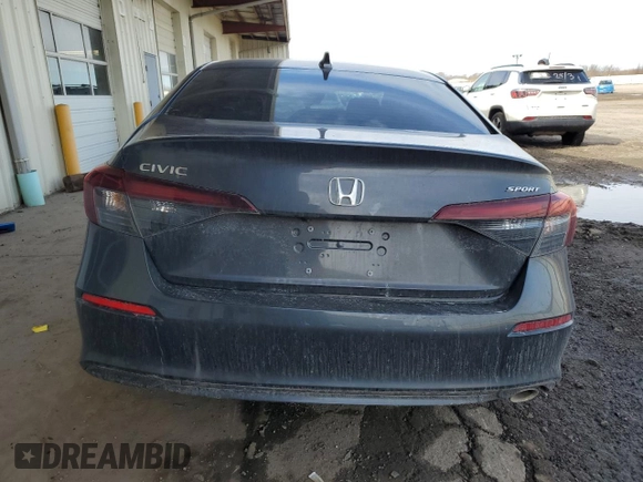 2025 Honda Civic Sedan Sport with VIN 2HGFE2F57SH528502, listed as a Copart auction lot 46727635 with 4,282 mi miles and Salvage Title. Bid and sale history available at carsss.com. Image 6.