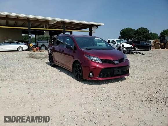 2020 Toyota Sienna SE with VIN 5TDXZ3DC4LS030663, listed as a Copart auction lot 60213385 with 51,633 mi miles and Salvage title. Bid and sale history available at DreamBid. Image 15.