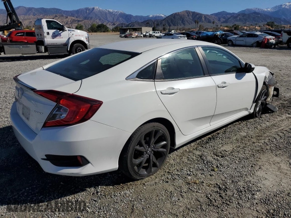 2020 Honda Civic Sedan Sport with VIN 19XFC2F80LE212340, listed as a Copart auction lot 48358685 with 31,596 mi miles and Salvage Title. Bid and sale history available at carsss.com. Image 3.