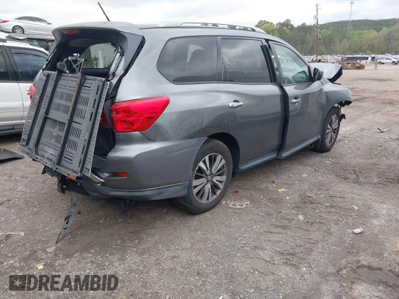 2018 Nissan Pathfinder S with VIN 5N1DR2MN7JC654627, listed as a IAAI auction lot 41942036 with 58,146 mi miles and . Bid and sale history available at DreamBid. Image 4.