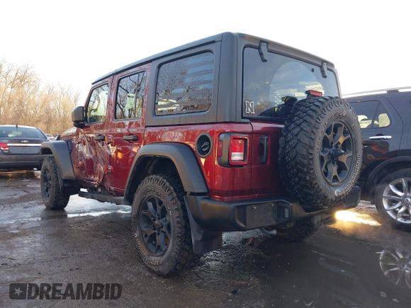 2022 Jeep Wrangler Unlimited Sport with VIN 1C4HJXDG1NW106171, listed as a IAAI auction lot 41357206 with 36,932 mi miles and . Bid and sale history available at DreamBid. Image 3.