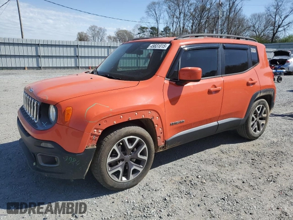 2015 Jeep Renegade Latitude with VIN ZACCJABT1FPB42710, listed as a Copart auction lot 49831015 with 196,048 mi miles and Salvage Title. Bid and sale history available at carsss.com. Image 1.