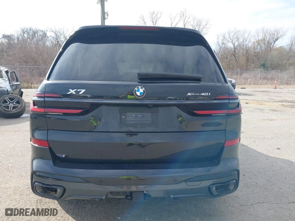 2025 BMW X7 xDrive40i with VIN 5UX23EM04S9X31373, listed as a IAAI auction lot 41429790 with 1,880 mi miles. Bid and sale history available at carsss.com. Image 16.