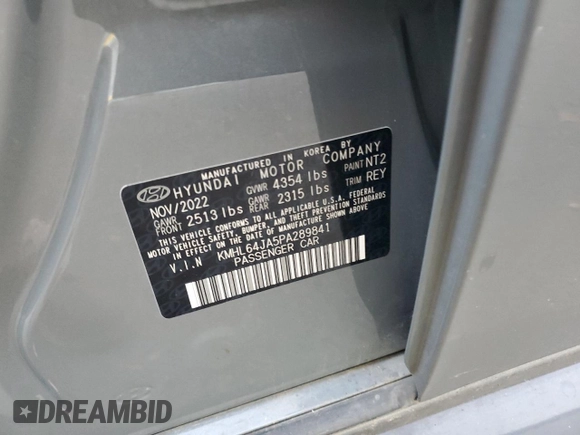 2023 Hyundai Sonata SEL with VIN KMHL64JA5PA289841, listed as a Copart auction lot 42787355 with 41,981 mi miles and Salvage Title. Bid and sale history available at DreamBid. Image 13.
