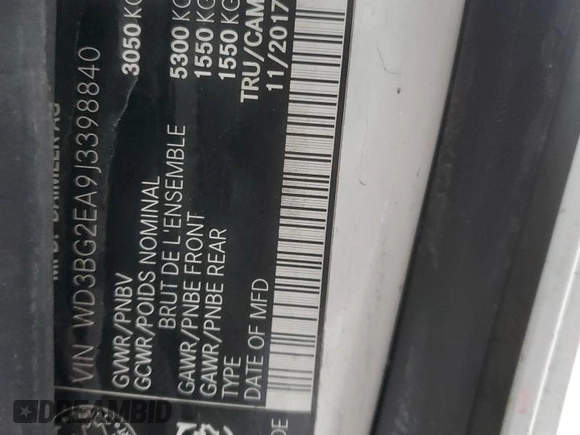 2018 Mercedes-Benz Metris with VIN WD3BG2EA9J3398840, listed as a Copart auction lot 50984035 with Not Provided miles and Salvage Title. Bid and sale history available at DreamBid. Image 12.