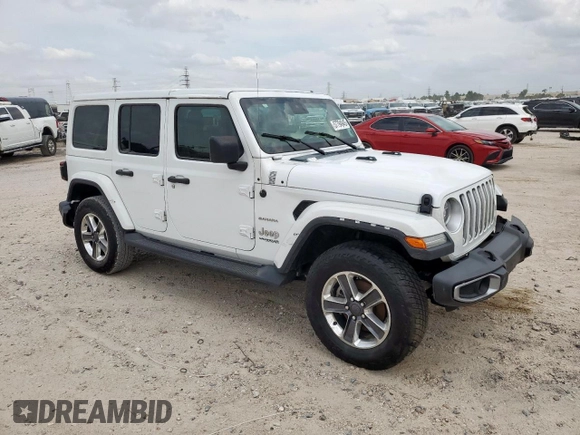 2019 Jeep Wrangler Unlimited Sahara with VIN 1C4HJXEG8KW574005, listed as a Copart auction lot 57794945 with Not provided miles and Salvage title. Bid and sale history available at DreamBid. Image 4.